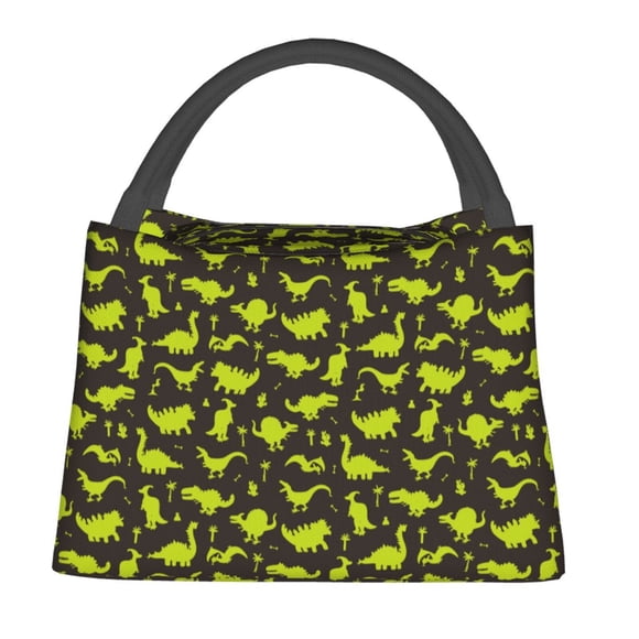 Fotbe Cute Dinosaurs (2) Bolsa Térmica Portátil con Estampado, Bolsa de Entrega de Alimentos Aislada, Bolsa Reutilizable de Gran Capacidad para Comidas y Supermercado