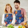 thumbnail image 3 of Pioneer Flower Floral Print Pattern Apron-Garden Aprons for Women with Pockets-Cotton Linen Waterproof Kitchen Cooking Gardening Aprons Adjustable for Kitchen,Cooking,BBQ and Salon 33x27 Inch, 3 of 7