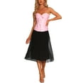 thumbnail image 2 of INSPIRE CHIC Women's Lace Up Corset Strapless Victorian Boned Bustier Corset Tops XS Pink, 2 of 5