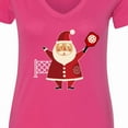 thumbnail image 4 of Inktastic Christmas Pickleball Santa Women's V-Neck T-Shirt, 4 of 5