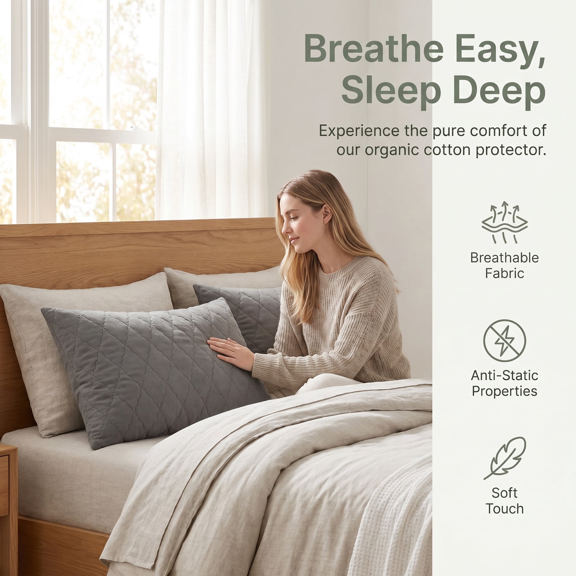 Unique Bargains Breathable Hypoallergenic Envelope Pillow Protectors Jumbo Dark Gray 20" x 28"
