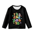 thumbnail image 4 of Girls' Tops Kids Unisex Number Print Long Sleeve Pullover Sweater Casual Girls Clothes Black 3-4 Years, 4 of 4