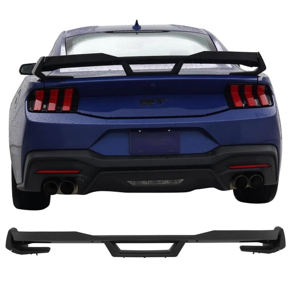 Ikon Motorsports Trunk Spoiler Compatible with 2024-2026 Ford Mustang, Dark Horse HP Style Matte Black ABS Rear Trunk Lid Spoiler Wing Lip