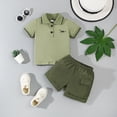 thumbnail image 2 of NOLDARES Toddler Baby Boy Clothes Print Short Sleeve T-Shirt Tops Shorts Set 2 Piece Summer Outfits Blazer,12-18 M, 2 of 9