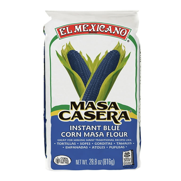 3 pack) El Mexicano Masa Casera, Instant Blue Corn Flour, 28.8 oz