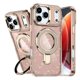 thumbnail image 1 of For iPhone 17 Pro Max Case Glitter Design TPU + PC Kickstand Phone Protector - Transparent, 1 of 5