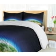 thumbnail image 5 of Ambesonne Earth Duvet Cover Set, Russia from Space Sky, 2-Calking, Blue Green Pale Brown, 5 of 6