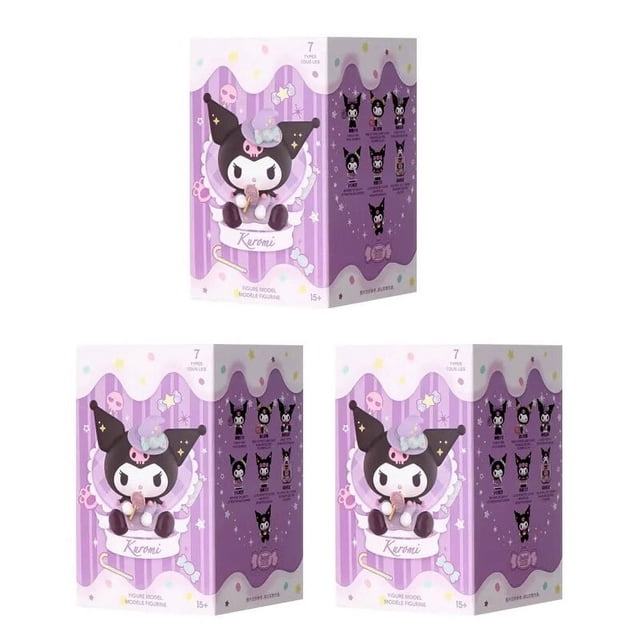 Caja ciega Kuromi MINISO genuino Sanrio, serie de trucos o trato hecha a mano, colección de muñecos, modelo Kawaii, regalo de cumpleaños de Halloween