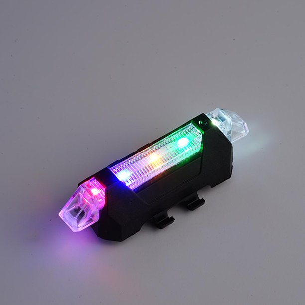 Feu Arrière Rechargeable USB Pour Vélo – LED COB 500mAh, 5 Modes, étanche IPX4, Rouge/bleu, Fixation Caoutchouc, Visibilité Nocturne