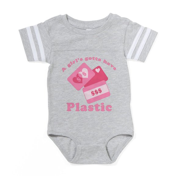 CafePress - Plastic_New - Cute Infant Baby Football Bodysuit