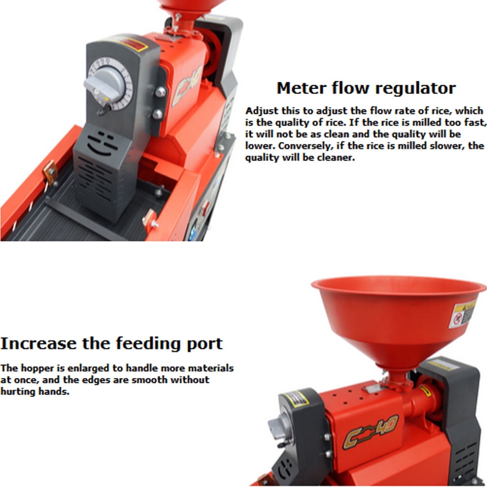 Efficient Rice Milling Machine with Dual Vibrating Screens Grain Peeling Machine 130-170kg/h 220V