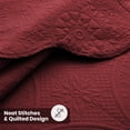 thumbnail image 4 of IR Imperial Rooms 3Pc-Embossed Luxury Bedspread 80 GSM Microfiber Floral Vintage Quilt Set Lightweight King Burgundy, 4 of 13