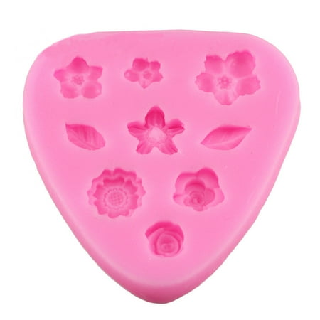 

NICEXMAS Mini Flower Silicone Molds Cake Decorating Tools Bakeware Cupcake Dessert Chocolate Fondant Mold (Pink)