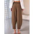 thumbnail image 4 of Pantalones Rectos Holgados Casuales de Algodón y , Color Café, Talla L, 4 of 5