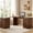 Walnut, variant on 63'' Fluted L Shaped Desk with Drawers, Corner Computer Desk with Storage, Modern Executive Home Office Desk with File Cabinet and Charging Station, Walnut