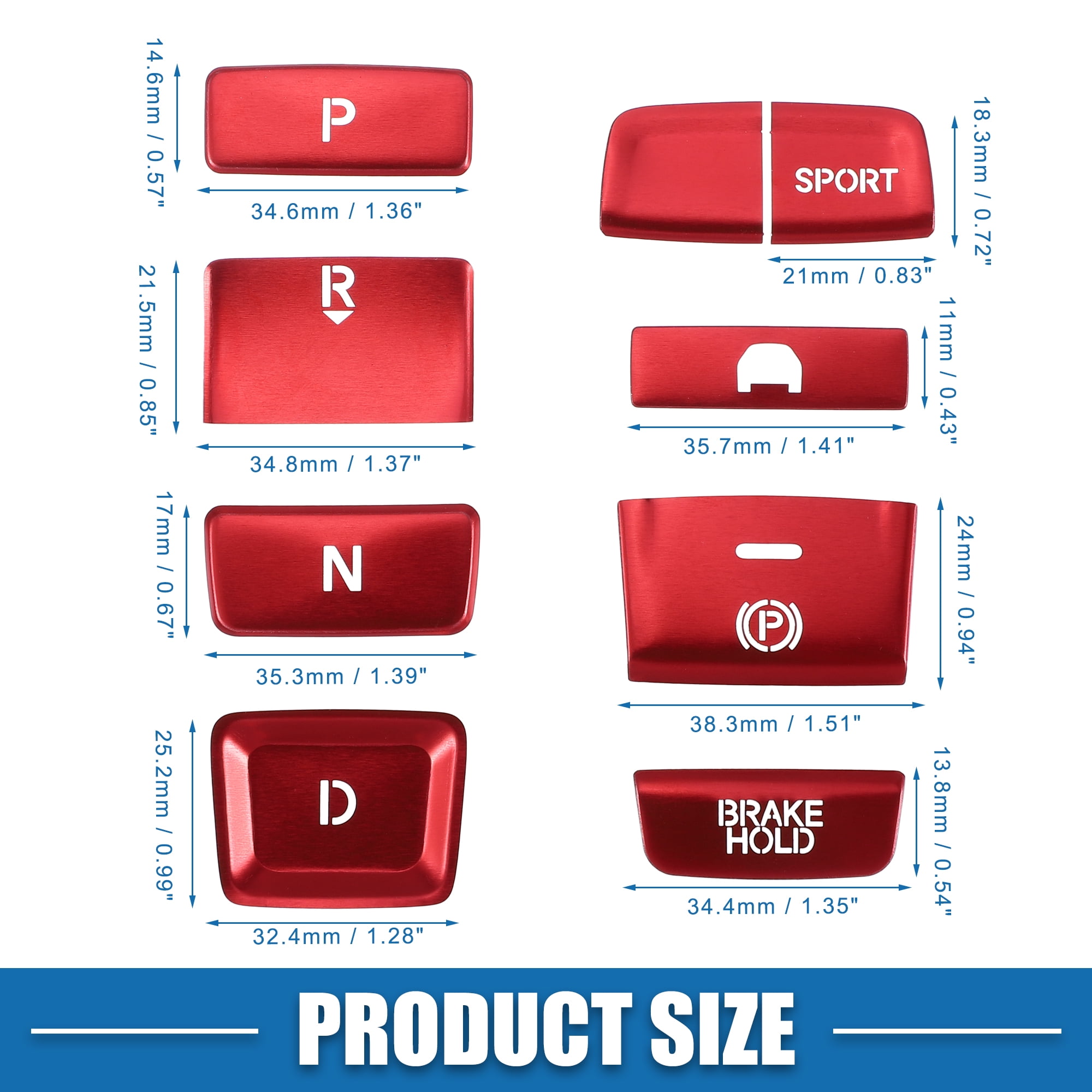 Unique Bargains Gear Shift Handbrake Cover for Honda Accord 2018-2022 Red
