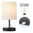 thumbnail image 4 of Set of 2 Modern Desk Lamps & Table Lamps with USB Ports & Outlets, Black, 4 of 9