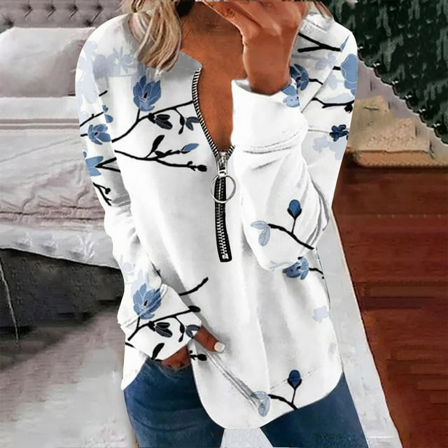 2023 Chandail en Molleton Mode pour Femmes 50 % de Réduction Liquidation Hauts pour Femmes Automne Manches Longues Chandail Ample Chemise Décontractée Habillée Chandails en Molleton Col Rond pour Dames