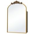 thumbnail image 6 of Soges Medicine Cabinet with Mirror, 36" x 24" Arched Bathroom Mirror with Storage Cabinet, Mirrored Medicine Cabinet with 2 Adjustable Shelves, Medicine Cabinet Organizer Wall Mount, Gold, 6 of 9