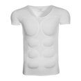 thumbnail image 1 of Camiseta de hombre con músculos falsos, camiseta acolchada con forma de pecho, ropa interior moldeadora para interiores. abdominales de manga corta, 1 of 9