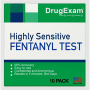 10 Pack - DrugExam Fentanyl Strips for Rapid Detection, Urinary Drug Testing, One-Step Quick Results, Easy-Read Urine Drug Test Strips, Synthetic Opioid Detection Drug Testing Strip