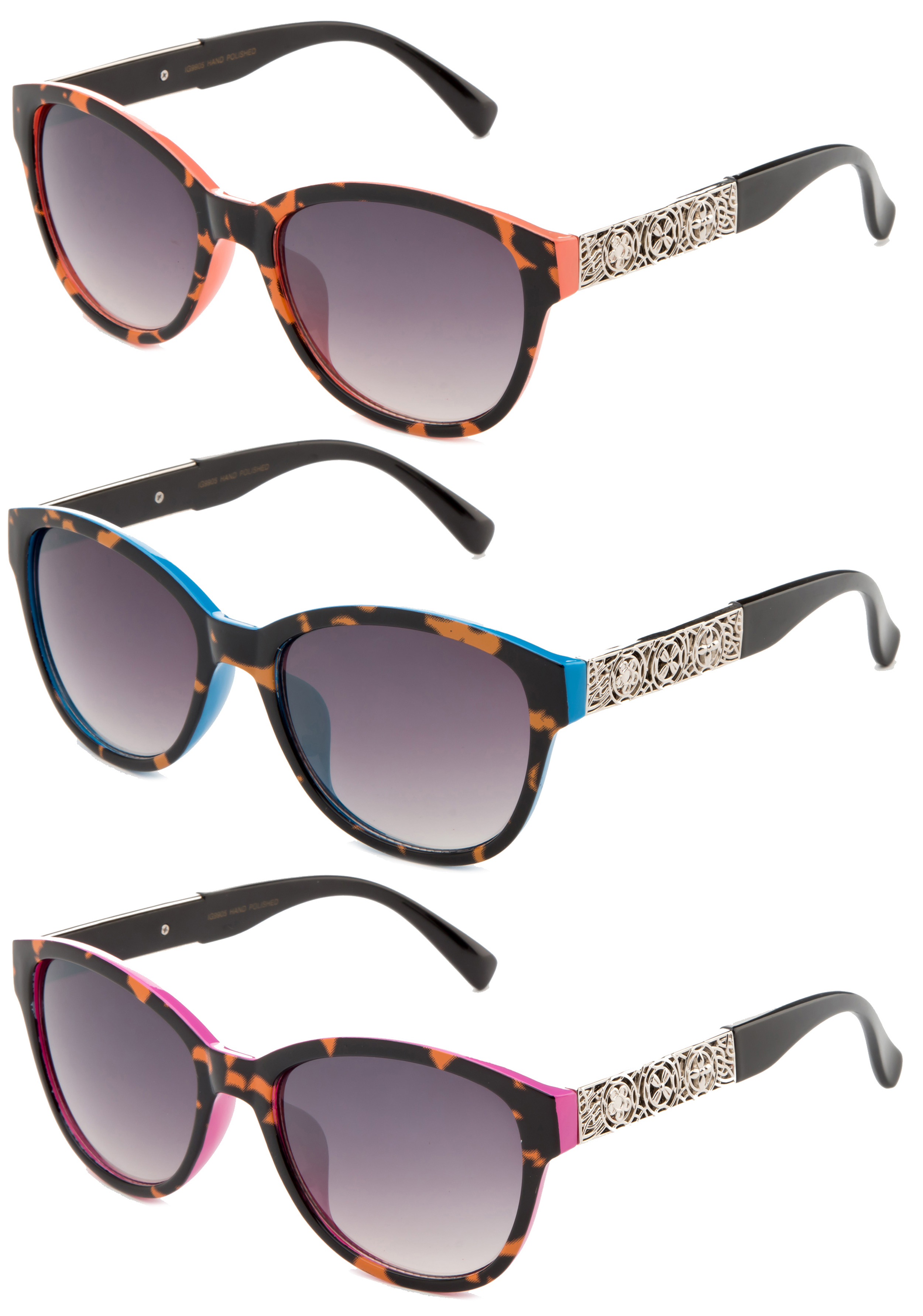 3 Pairs Unique Cateye Design with UV400 Gradient Lenses Fashion Sunglasses for Women - image 1 of 1