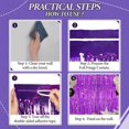 thumbnail image 4 of Purple Backdrop, 3.3 ft x 9.9 ft Birthday Party Decorations, 3 Pack Fringe Curtains Foil Streamer Tinsel, Curtains Photo Backdrop, 4 of 8