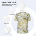 thumbnail image 5 of Fotbe White Rose Baseball Jersey Shirt for Men and Women, Casual Short Sleeves Button Down T-Shirt-Small, 5 of 9