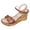 Brown, variant on Womens Platform Sandals Open Toe Espadrilles Dressy Slip on Adjustable Ankle Strap Wedge Heels Summer Dress Walking Slides Shoes White Size 7