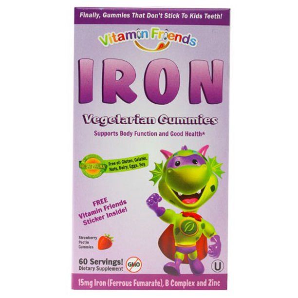 Vitamin Friends Iron Bear Vegetable Gummies Strawberry 60 Ct Walmart Com Walmart Com