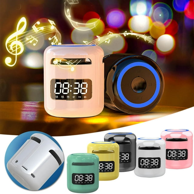 onlyliua Ofertas de Navidad Altavoces Inalámbricos Portátiles Bt 5.0, Despertadores, Altavoces Inalámbricos con Soporte para Tarjeta Fm y Aux, Manos Libres, con Micrófono