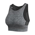 thumbnail image 5 of Womens Bras Yoga Solid Sleeveless Cold Shoulder Casual Tanks Blouse Tops Intimates Wireless Bra Gray L, 5 of 5