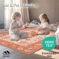 thumbnail image 4 of ODIKA 5'x7' Machine Washable Non-Slip Area Rug, Lively Orange Garden Inspired High Traffic Rug with Pad, Orange, 20593, 4 of 8