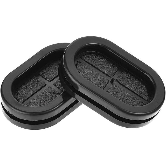 Pasacables de goma con ojal ovalado y soporte de doble cara, dimensión 35 x 20 mm, protección de pasacables de goma, 4 unidades