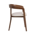 thumbnail image 3 of Cid Xeu 23 Inch Dining Chair, Round Cross Back, White Cushioned Seat, Brown, 3 of 6