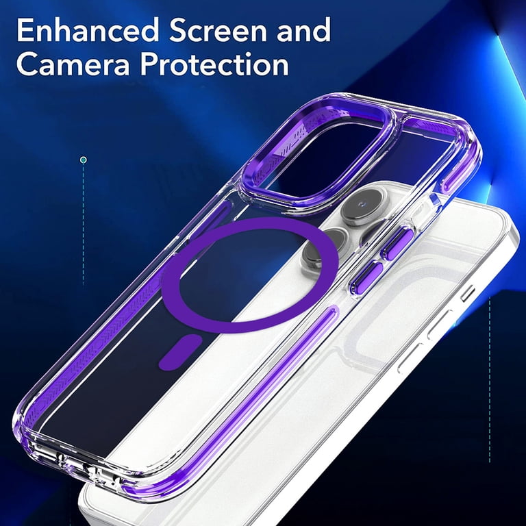 Dteck Magnetic Case for iPhone 14, Compatible with MagSafe, Clear