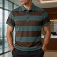 thumbnail image 5 of ZOYOEN Mens Striped Polo Shirts with Pocket- Casual Regular Fit Short Sleeve Classic Summer Business Shirts Green Size XL, 5 of 8