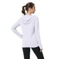 thumbnail image 4 of Fonma Hooded Women's Athletic Full Zip Lightweight Workout Jacket with Pockets White 2XL, 4 of 8