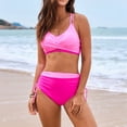 thumbnail image 2 of FhsagQ Swimsuit Sets for Women Role Play Cop Women's Solid Color Patchwork String Piece Bikini Swimsuit Sets for Women Role Play Cop Swimsuit Sets for Women Plus Size Underwire L, 2 of 9
