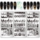 thumbnail image 1 of Juego de 3 placas para estampar uñas con punta francesa, plantillas para manicura con diseño geométrico de ondas y rayas, y plantillas para diseños de uñas con flores y leopardo., 1 of 7