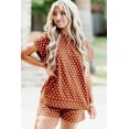 thumbnail image 3 of Women's Brown Polka Dot Print Short Set – Casual Summer Outfit for Daily Wear, XL, 3 of 6