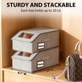 thumbnail image 2 of Lumikrypt 4 Pcs Stackable Hat Storage for Baseball Caps, Hat Organizer with Clear Window Lid, Holds up to 24 Caps Hat Organizer for Closet with Cardboard, Breathable Fabric(Grey), 2 of 7