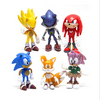 Michellecmm 6 PCS Sonic The Hedgehog Action Figure Cartoon Figure Toys Multicolor Animated Film Shape Garage Kits