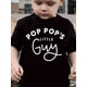 thumbnail image 1 of Camiseta de algodón para niño; "El pequeño de Pop Pop"; estampado cómodo e informal, cuello redondo y manga corta., 1 of 6