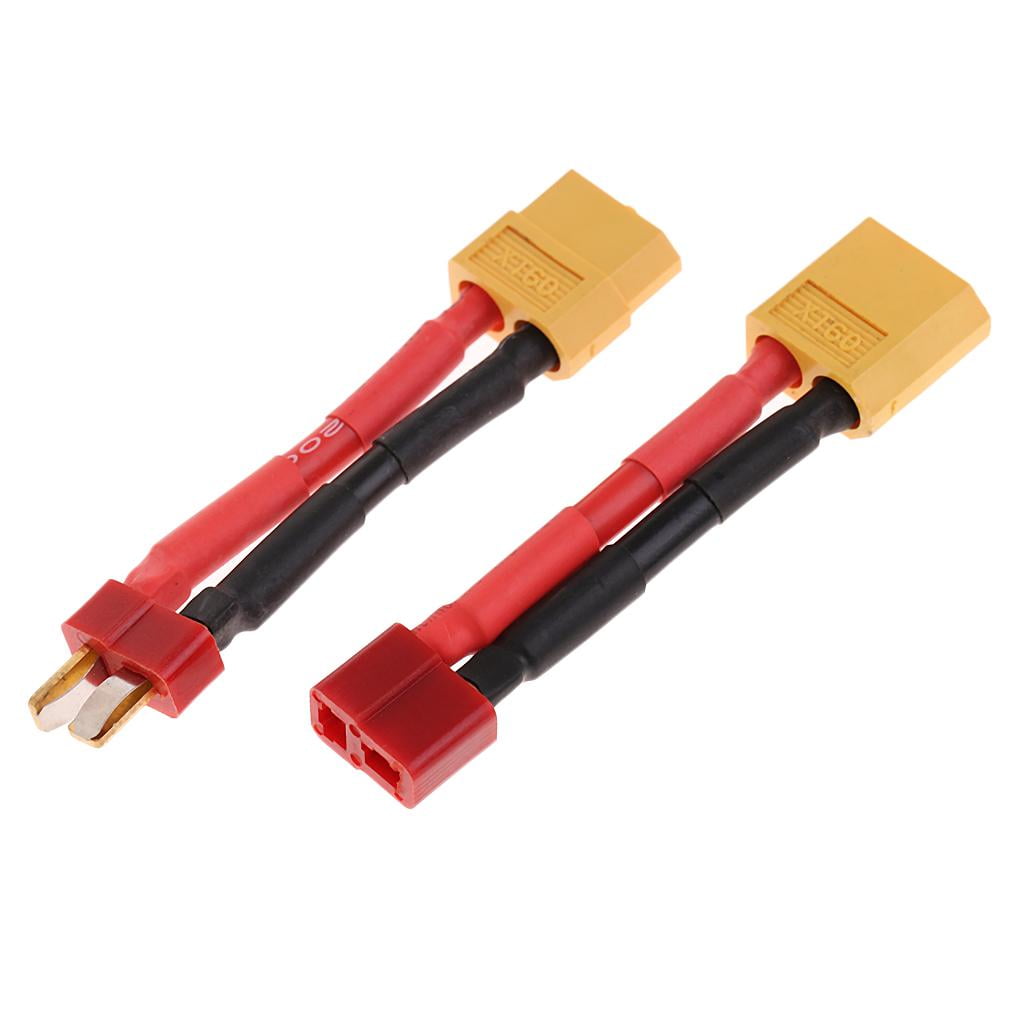 2pcs No Wire Deans T Male to XT60 Female Adapter Connector RC Lipo Battery Plugs 