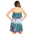 thumbnail image 2 of Sakkas Tami Women's Strapless Short Sun Dress Smock Elastic Casual Boho Summer - Green - L/XL, 2 of 5