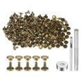 thumbnail image 1 of Unique Bargains 200 Sets Leather Rivets 6 x 6mm Metal with 3 Setter Tools, Bronze, 1 of 7