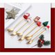 thumbnail image 2 of Cucharas de café navideñas, 6 piezas Cucharas navideñas Cucharas de té de postre de acero inoxidable con colgantes de alce, muñeco de nieve y Papá Noel para té y sopa, caja de regalo de plata, 2 of 4