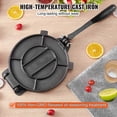 thumbnail image 4 of 10 Inch Cast Iron Tortilla and Roti Press, Heavy Duty Pre-Seasoned Pataconera Maker for Homemade Flatbreads, 4 of 5
