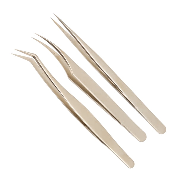 Pinzas Para Pestañas, Curvas Antiestáticas De Acero Inoxidable, Pinzas Para Pestañas De Punta Fina De Alta Precisión Para El Hogar Para Mujeres